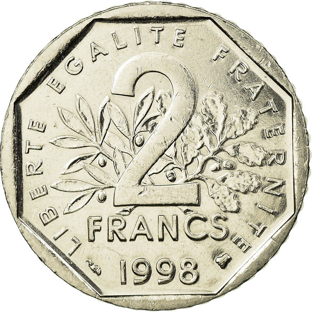 Moneta, Francia, Semeuse, 2 Francs, 1998, SPL-, Nichel, KM:942.1, Gadoury:547