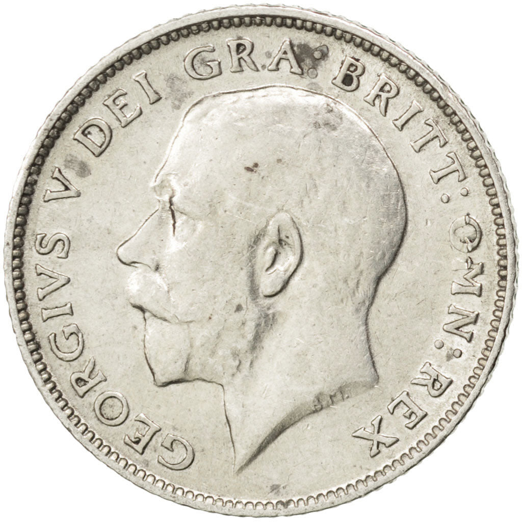 GREAT BRITAIN, 6 Pence, 1915, KM #815, AU(50-53), Silver, 19.5, 2.81