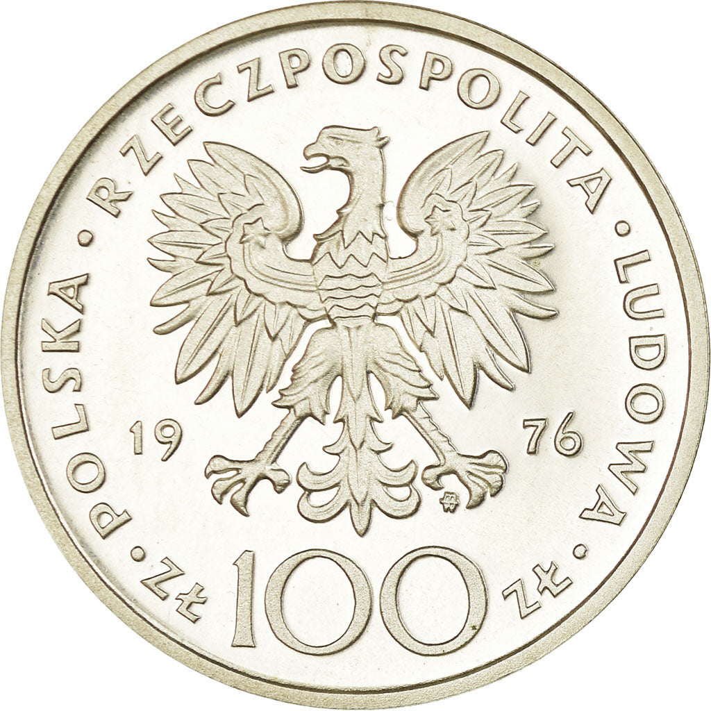 Munten, Polen, Kazimierz Pulaski, 100 Zlotych, 1976, Warsaw, Proof, PR, Zilver