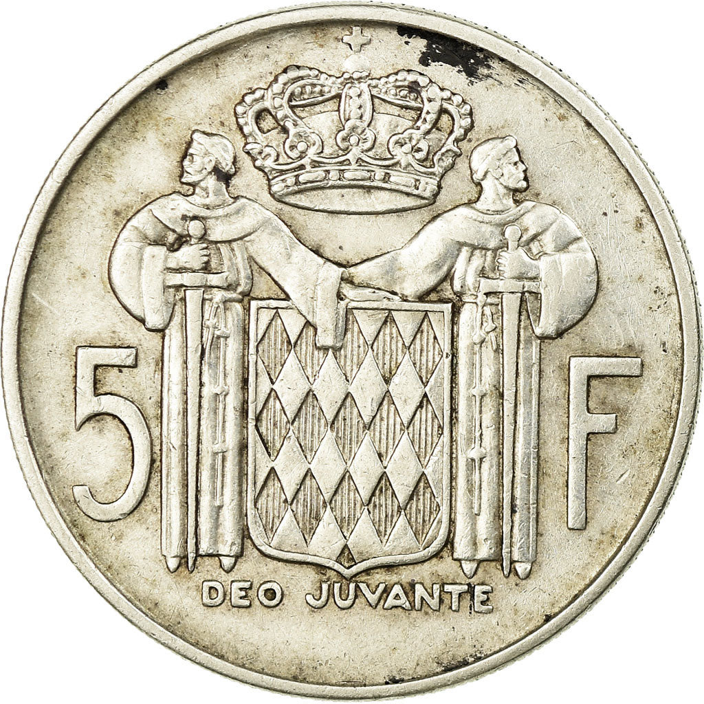 Coin, Monaco, Rainier III, 5 Francs, 1966, EF(40-45), Silver, KM:141