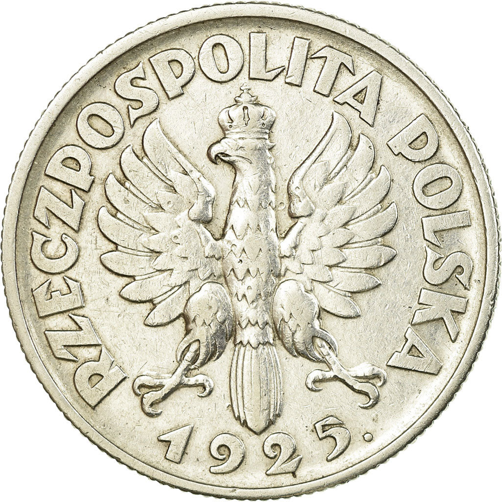 Coin, Poland, 2 Zlote, 1925, London, EF(40-45), Silver, KM:16
