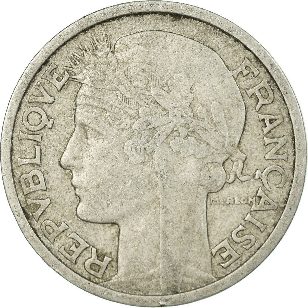 Moneda, Francia, Morlon, 2 Francs, 1948, BC+, Aluminio, KM:886a.1, Gadoury:538b