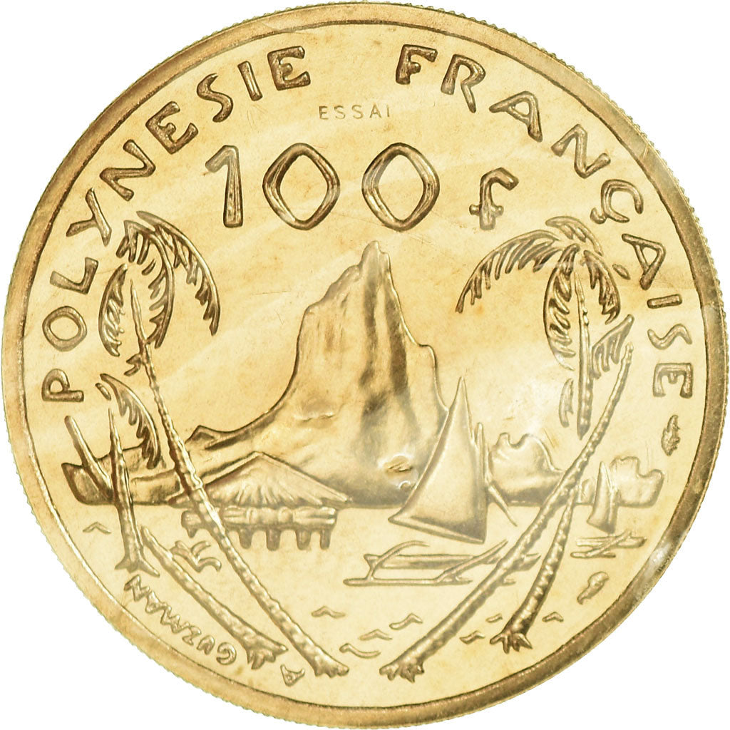 Moeda, Polinésia Francesa, 100 Francs, 1976, Paris, ENSAIO, MS(65-70)