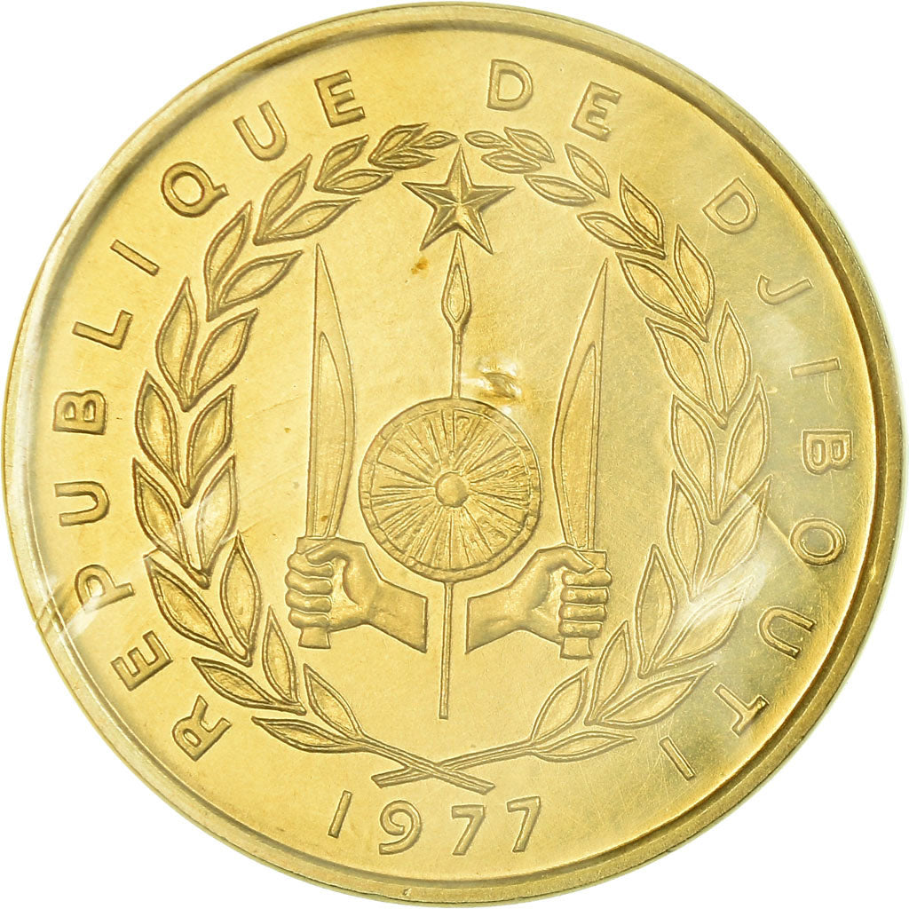 Coin, Djibouti, 20 Francs, 1977, Paris, ESSAI, MS(65-70), Aluminum-Bronze, KM:E5