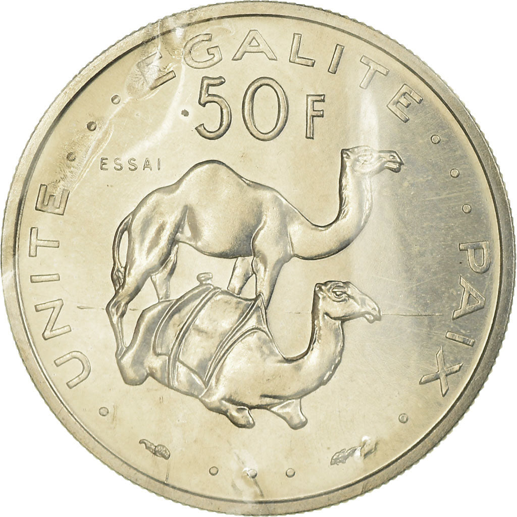 Coin, Djibouti, 50 Francs, 1977, Paris, ESSAI, MS(65-70), Nickel, KM:E6