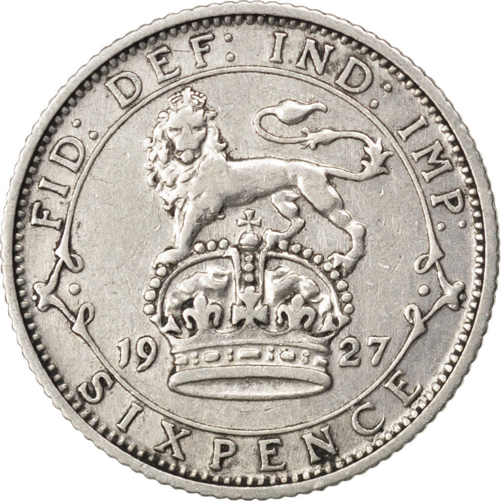 GREAT BRITAIN, 6 Pence, 1927, KM #828, EF(40-45), Silver, 19.5, 2.76