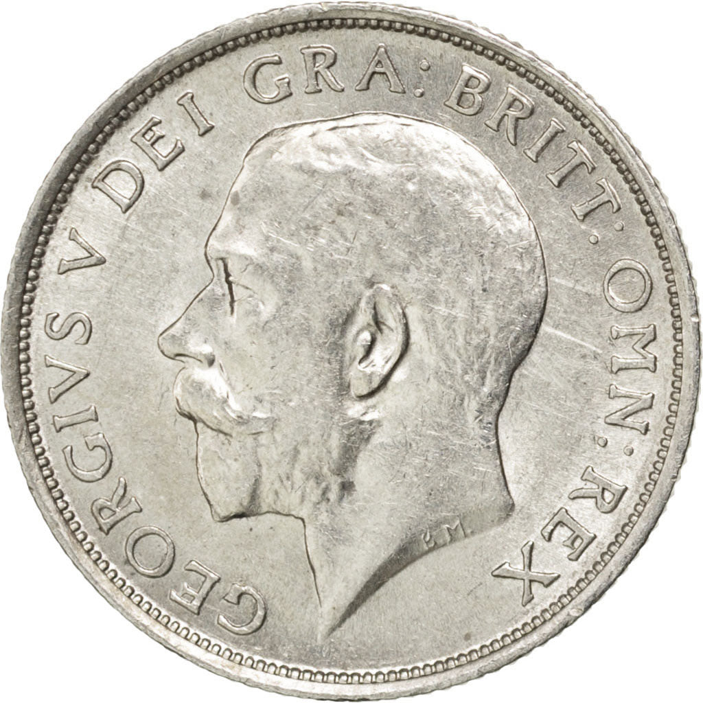 GREAT BRITAIN, Shilling, 1916, KM #816, AU(55-58), Silver, 23.5, 5.63