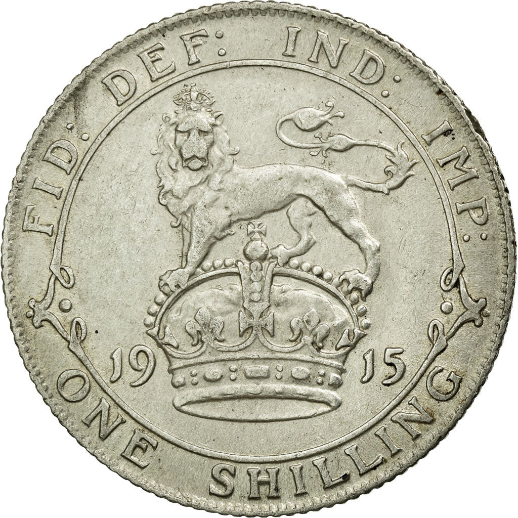 Coin, Great Britain, George V, Shilling, 1915, AU(55-58), Silver, KM:816