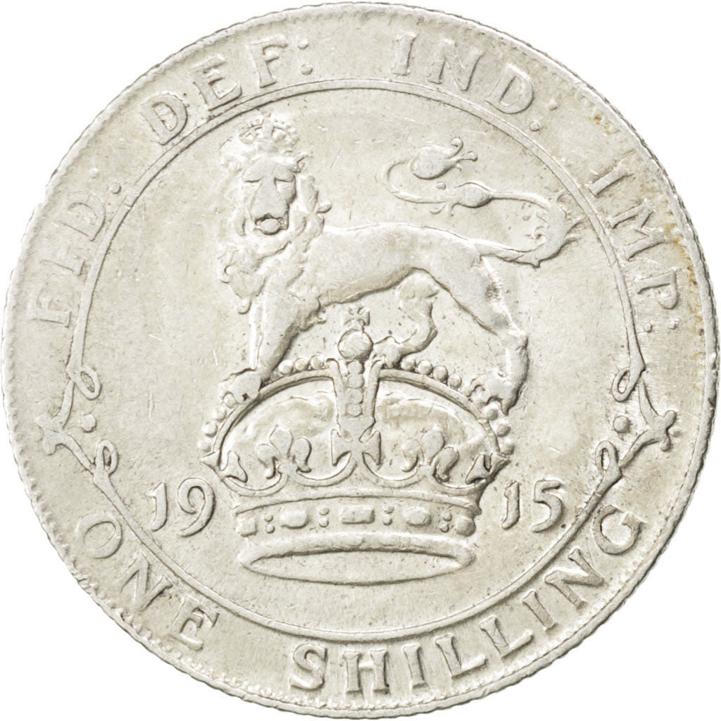GREAT BRITAIN, Shilling, 1915, KM #816, EF(40-45), Silver, 23.5, 5.62