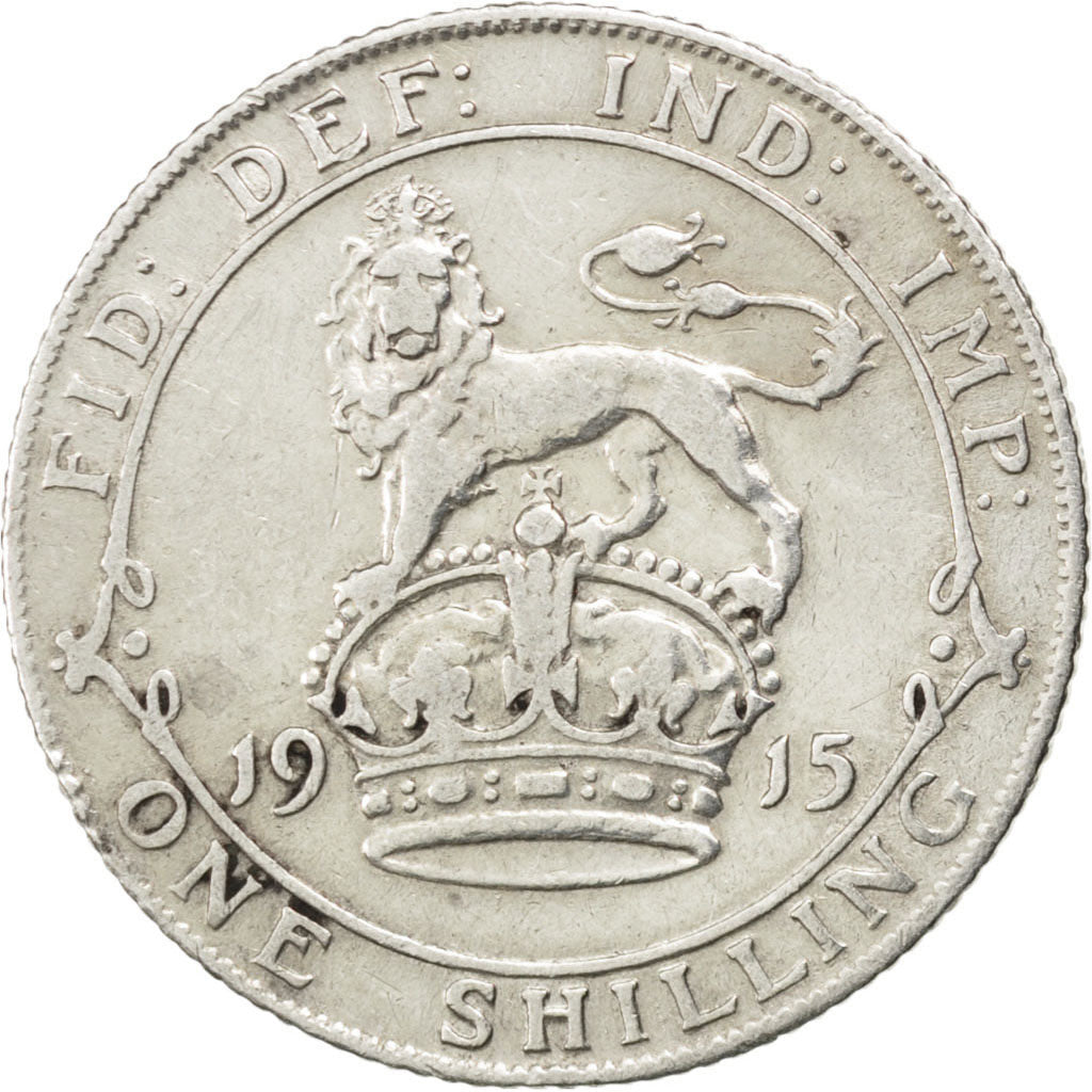 GREAT BRITAIN, Shilling, 1915, KM #816, EF(40-45), Silver, 23.5, 5.53