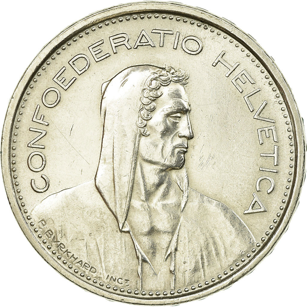 Coin, Switzerland, 5 Francs, 1967, Bern, AU(55-58), Silver, KM:40