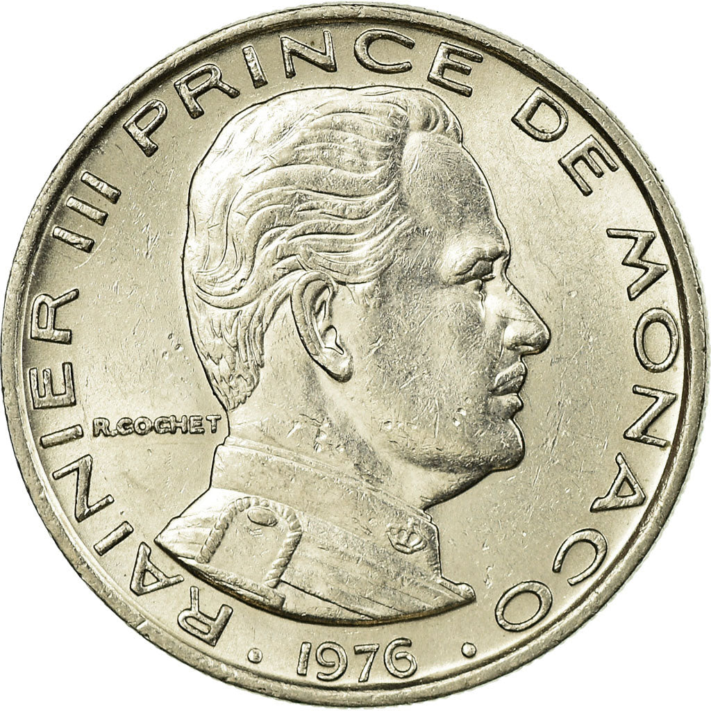 Coin, Monaco, Rainier III, Franc, 1976, EF(40-45), Nickel, KM:140