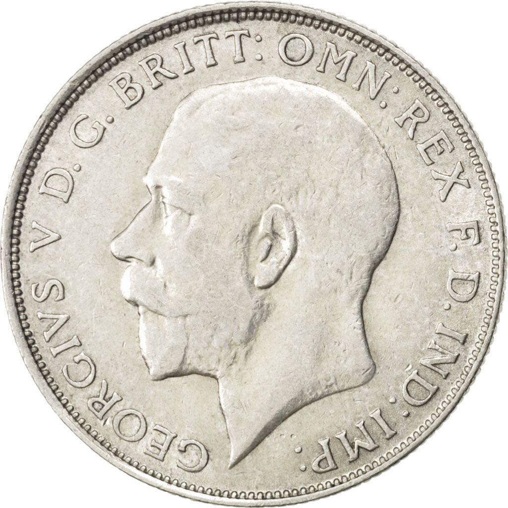 GREAT BRITAIN, Florin, Two Shillings, 1923, KM #817a, AU(50-53), Silver, 28.3,..
