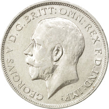GREAT BRITAIN, Florin, Two Shillings, 1915, KM #817, AU(55-58), Silver, 28.3,...