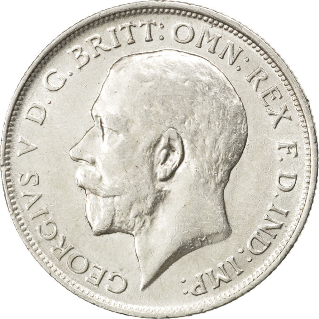 Coin, Great Britain, George V, Florin, Two Shillings, 1914, AU(55-58), Silver