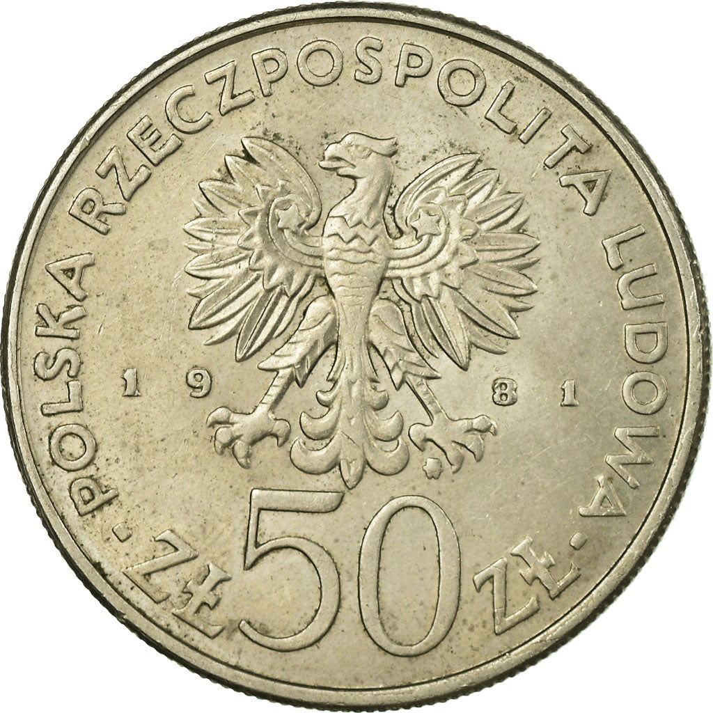 Moneta, Polska, 50 Zlotych, 1981, Warsaw, EF(40-45), Miedź-Nikiel, KM:124