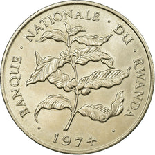 Moeda, Ruanda, 10 Francs, 1974, British Royal Mint, AU(50-53), Cobre-níquel