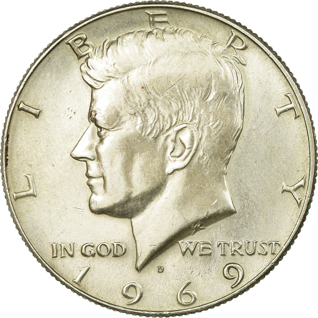 Coin, United States, Kennedy Half Dollar, Half Dollar, 1969, U.S. Mint, Denver