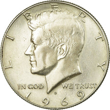 Coin, United States, Kennedy Half Dollar, Half Dollar, 1969, U.S. Mint, Denver
