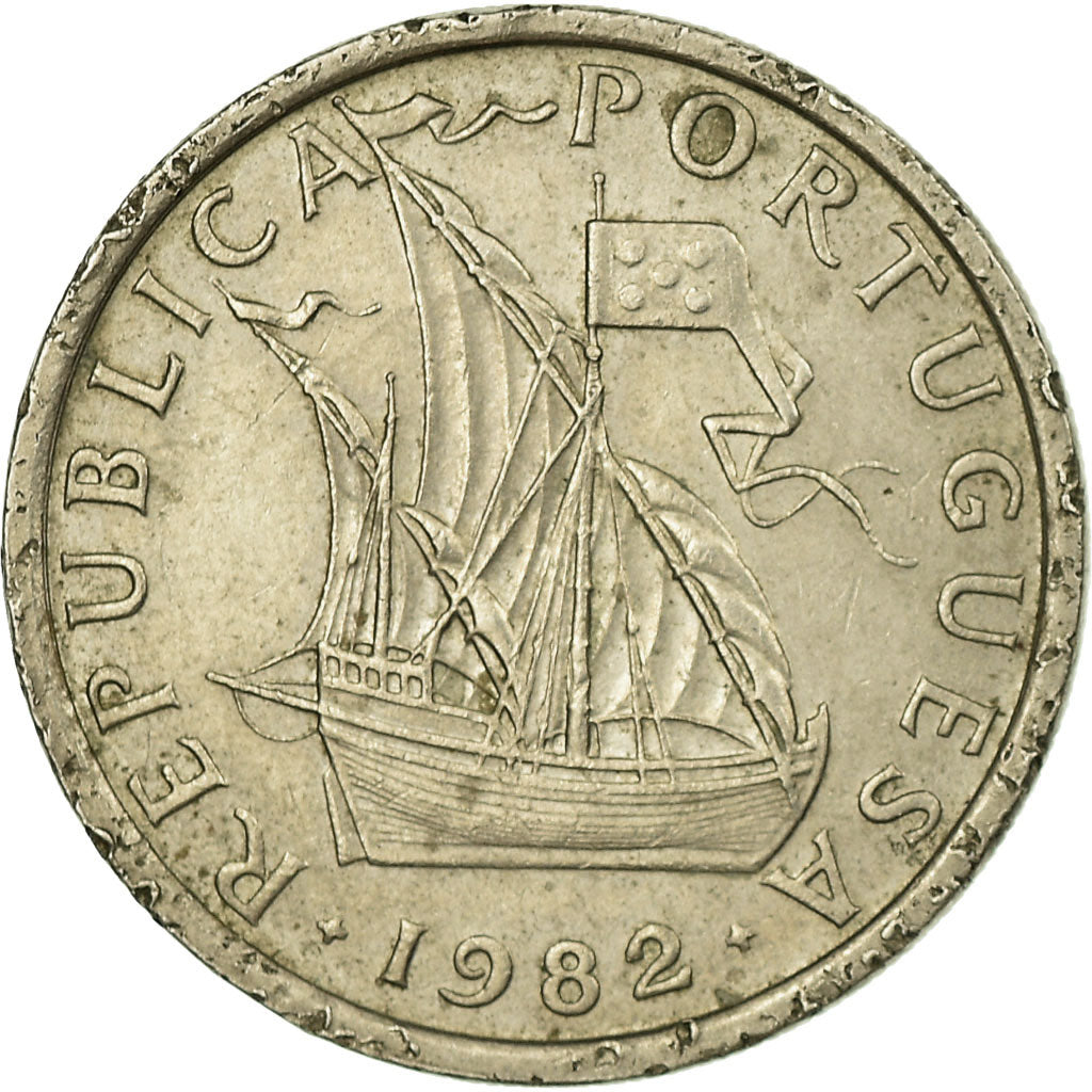 Moneda, Portugal, 5 Escudos, 1982, BC+, Cobre - níquel, KM:591