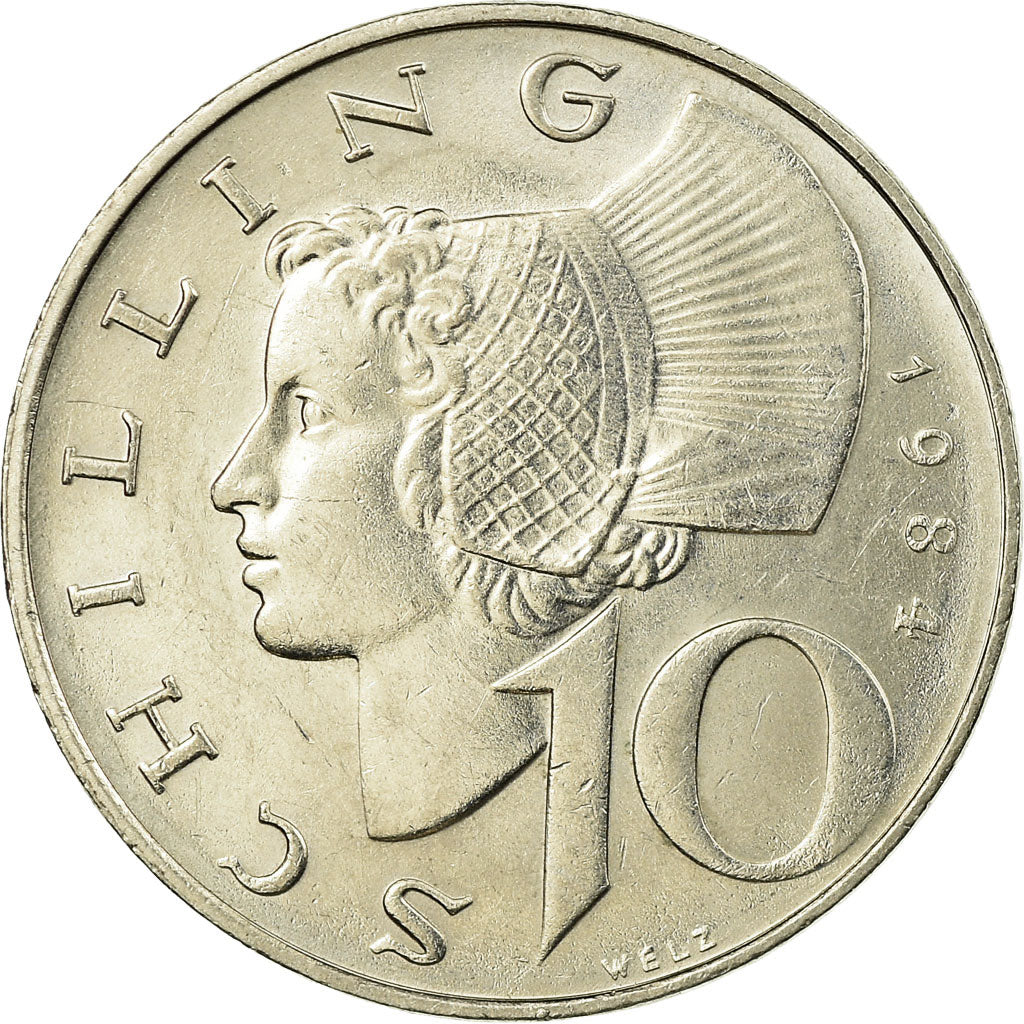 Coin, Austria, 10 Schilling, 1984, AU(55-58), Copper-Nickel Plated Nickel