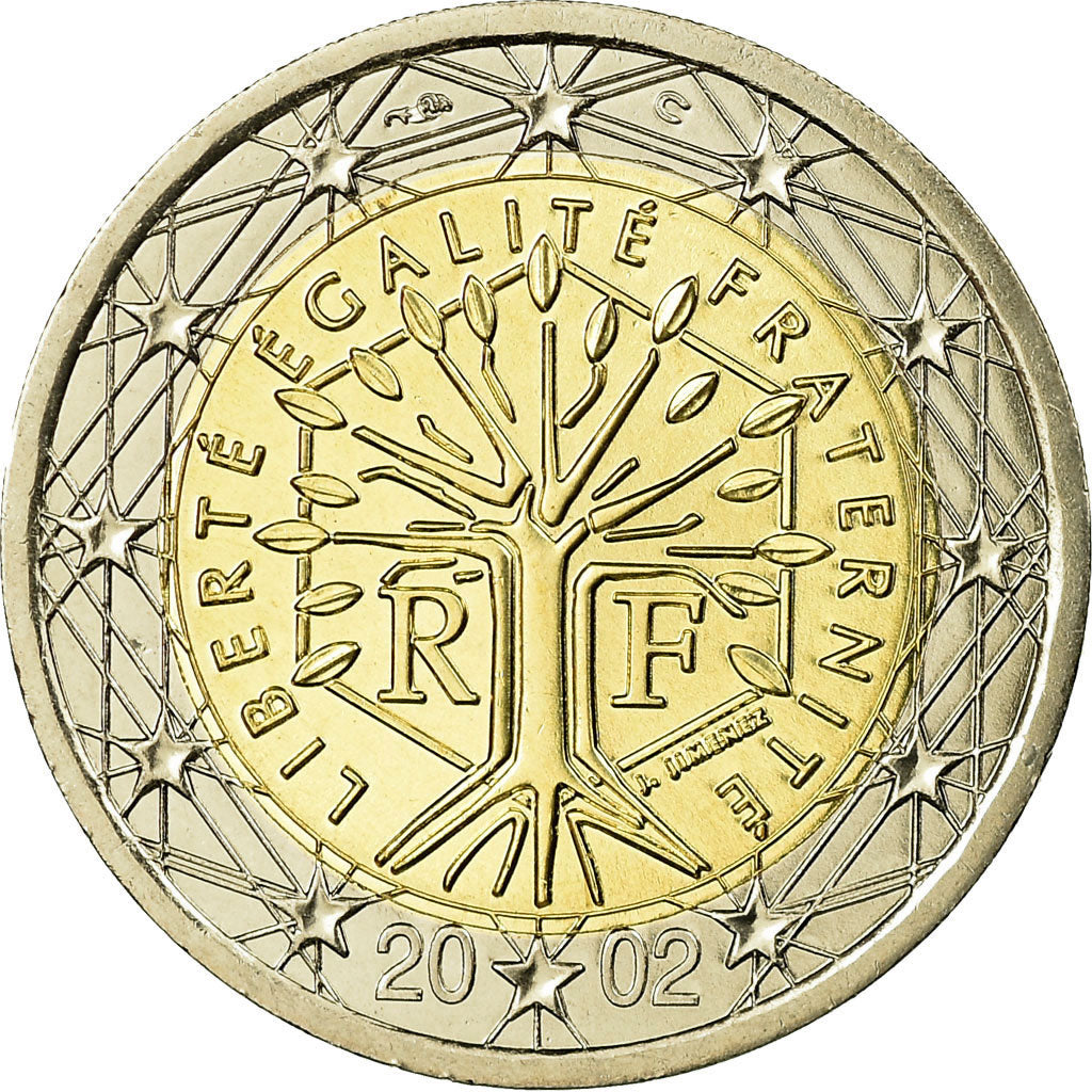 France, 2 Euro, 2002, MS(65-70), Bi-Metallic, Gadoury:8., KM:1289