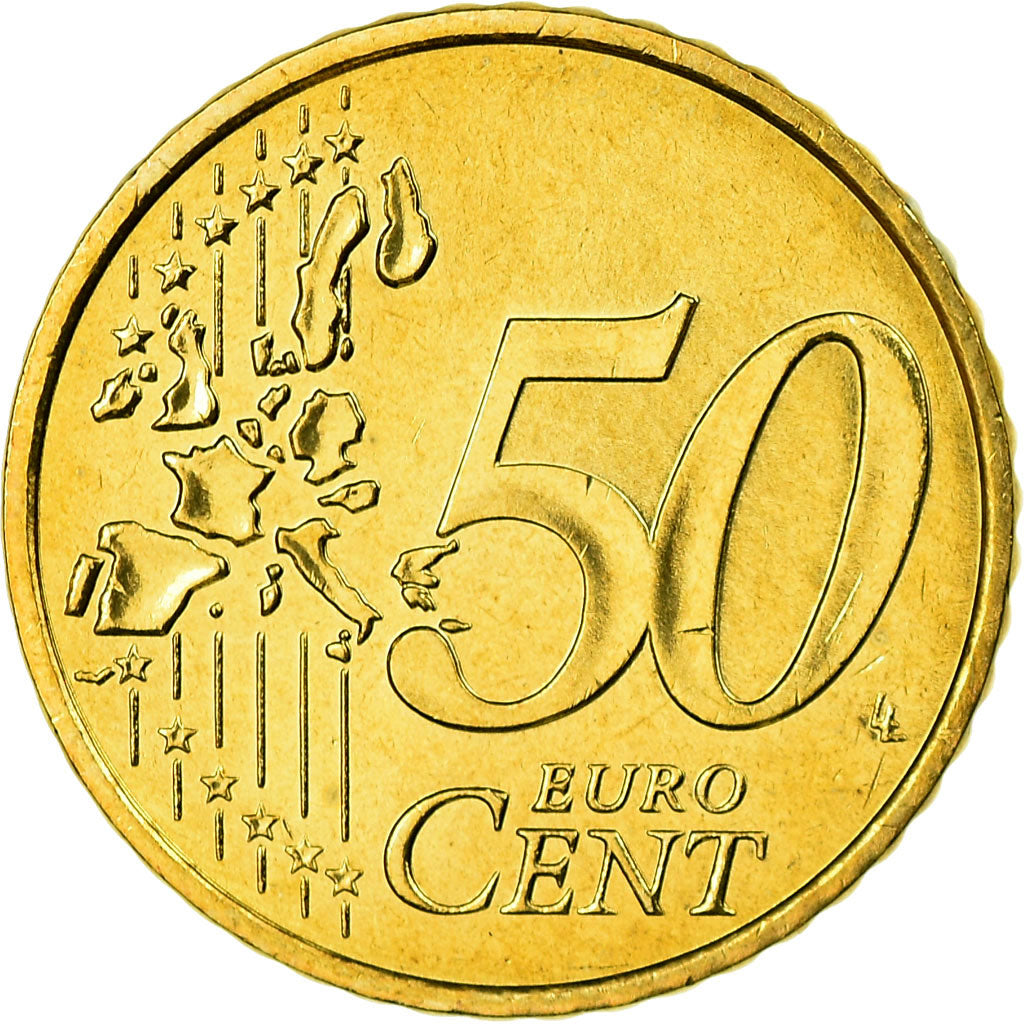 France, 50 Euro Cent, 2002, MS(65-70), Brass, Gadoury:6., KM:1287