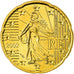França, 20 Euro Cent, 2002, MS(65-70), Latão, Gadoury:4a, KM:1286