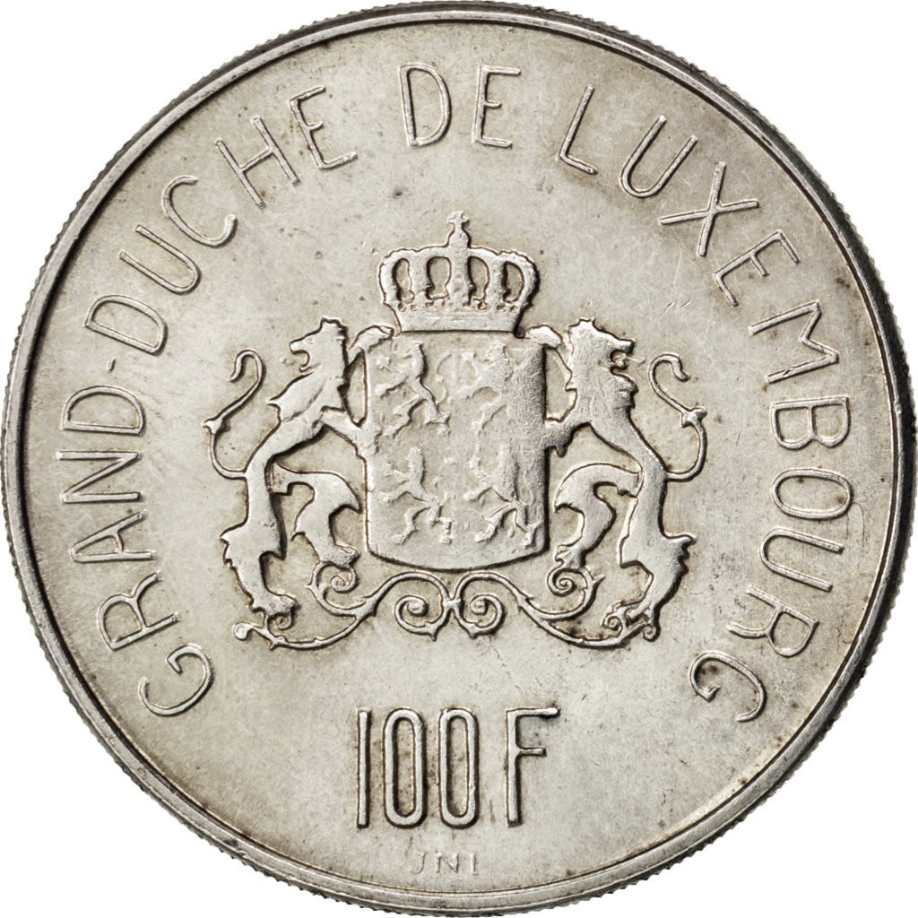 LUXEMBOURG, 100 Francs, 1963, KM #52, MS(63), Silver, 33.1, 17.86