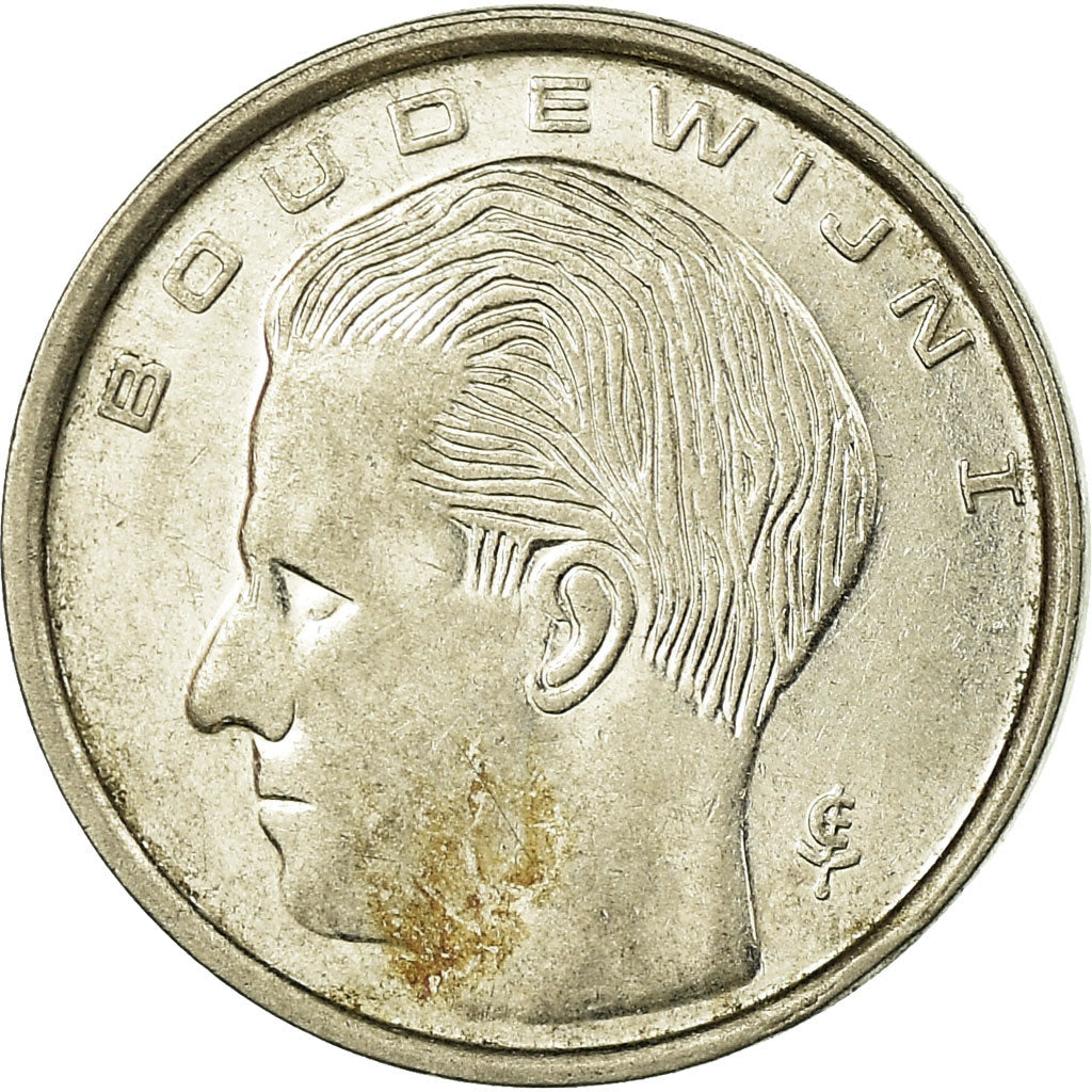 Münze, Belgien, Franc, 1989, S+, Nickel Plated Iron, KM:171
