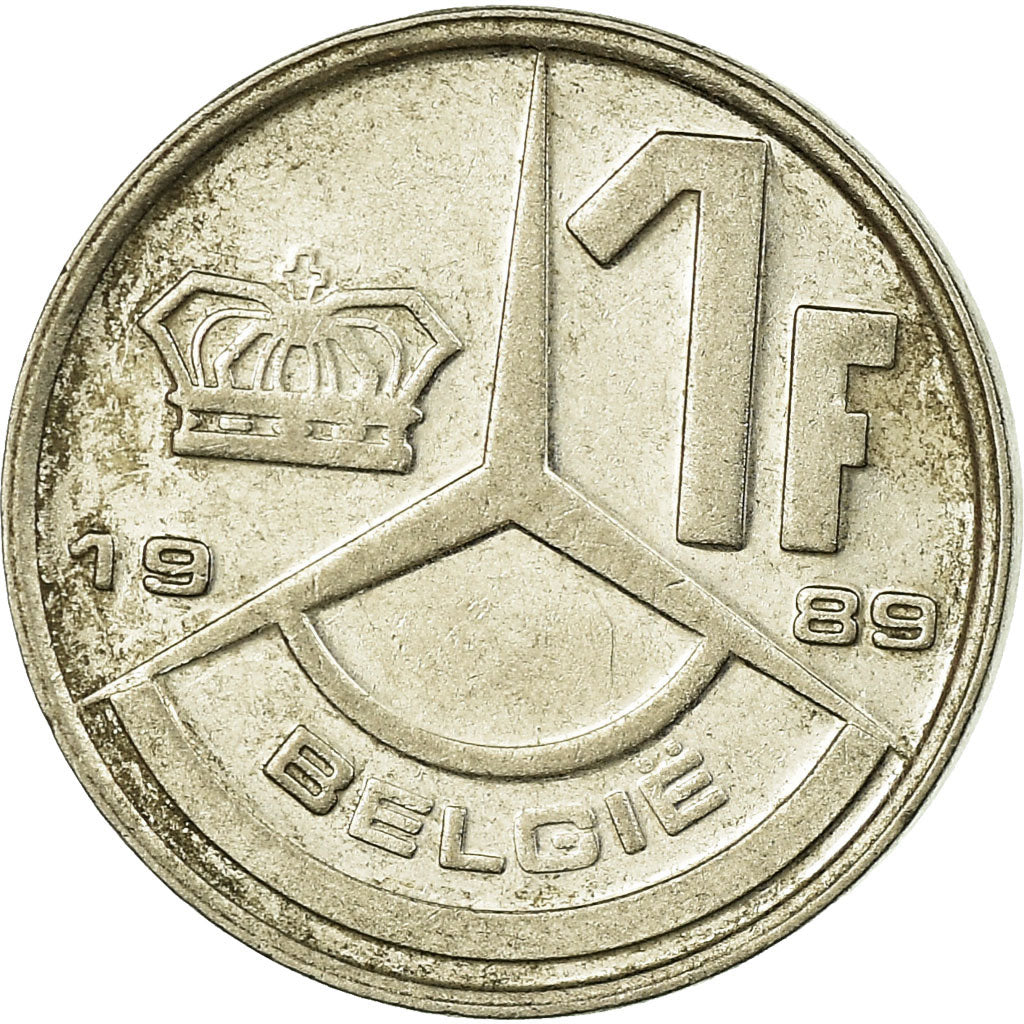Münze, Belgien, Franc, 1989, S+, Nickel Plated Iron, KM:171