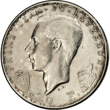 LUXEMBOURG, 20 Francs, 1946, KM #47, AU(55-58), Silver, 27, 8.52
