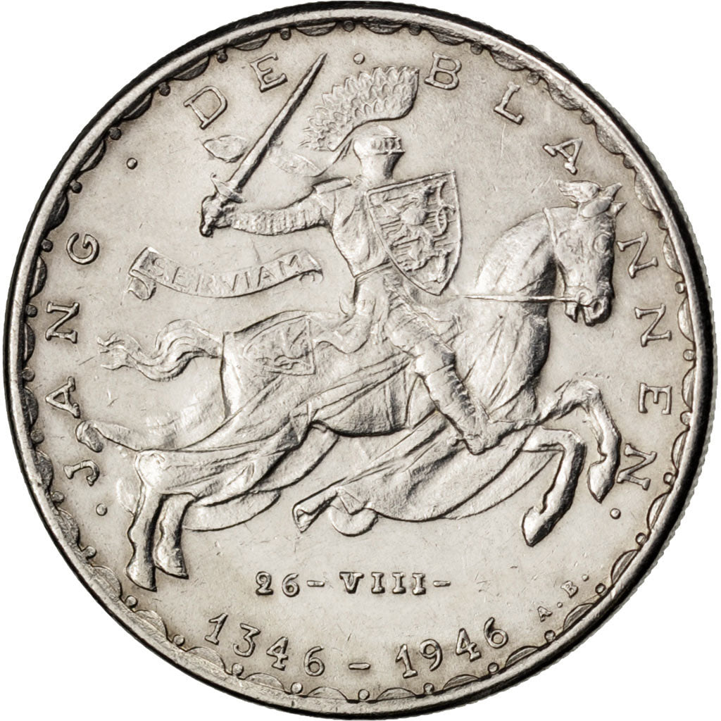 LUXEMBOURG, 20 Francs, 1946, KM #47, AU(55-58), Silver, 27, 8.52