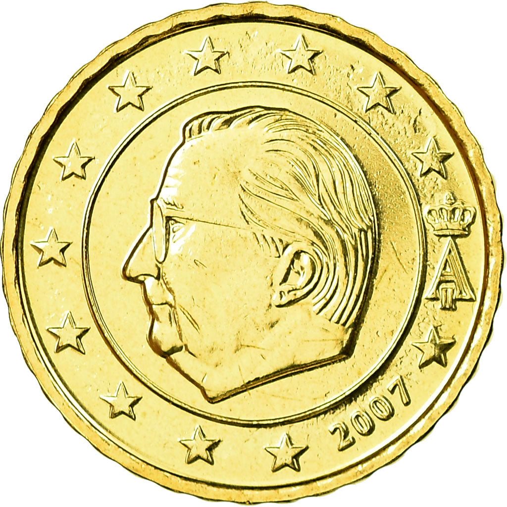 Belgium, 10 Euro Cent, 2007, MS(65-70), Brass, KM:242
