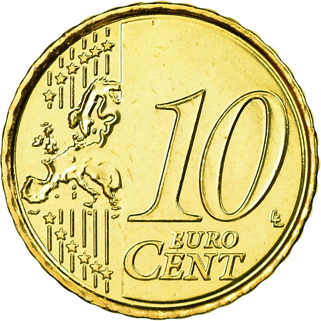 Belgium, 10 Euro Cent, 2007, MS(65-70), Brass, KM:242