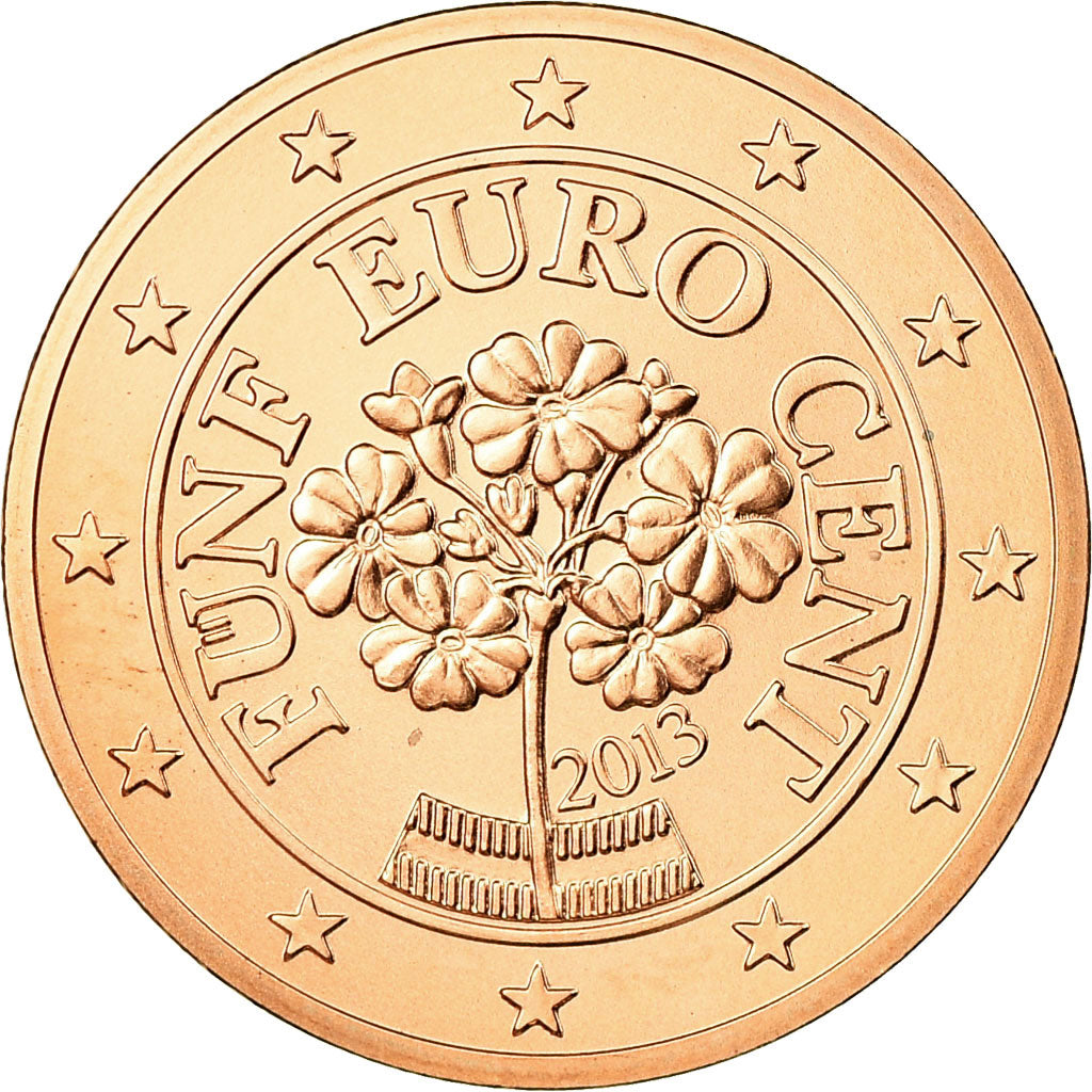 Autriche, 5 Euro Cent, 2013, FDC, Copper Plated Steel, KM:3084