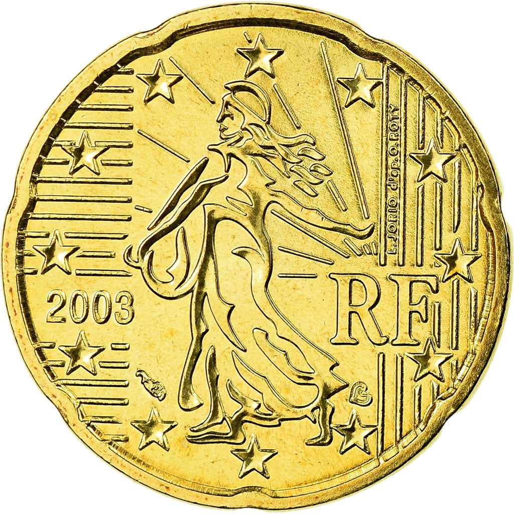 France, 20 Euro Cent, 2003, FDC, Laiton, Gadoury:5., KM:1286
