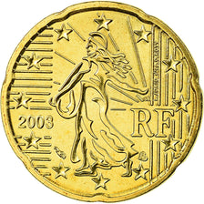 France, 20 Euro Cent, 2003, FDC, Laiton, Gadoury:5., KM:1286