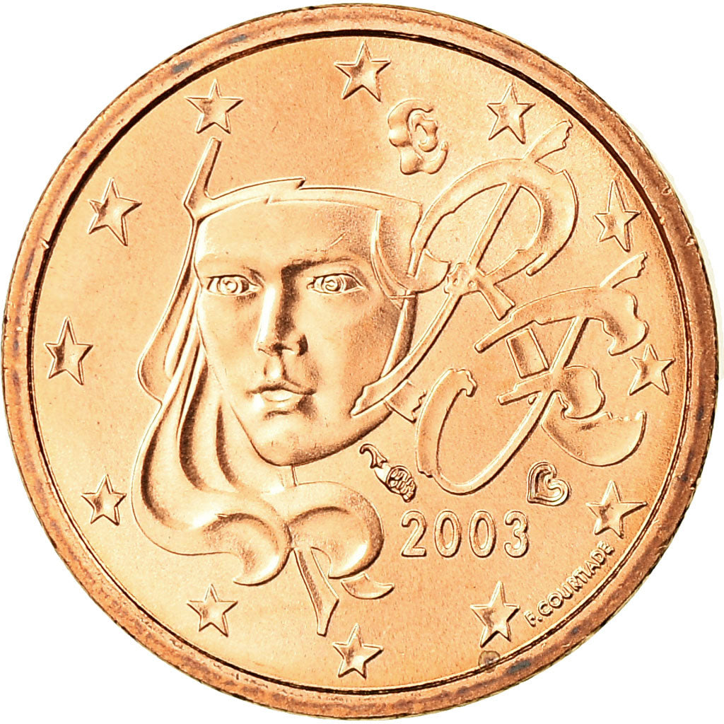 France, Euro Cent, 2003, MS(65-70), Copper Plated Steel, Gadoury:1, KM:1282