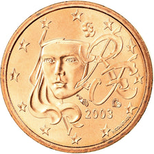 France, Euro Cent, 2003, MS(65-70), Copper Plated Steel, Gadoury:1, KM:1282