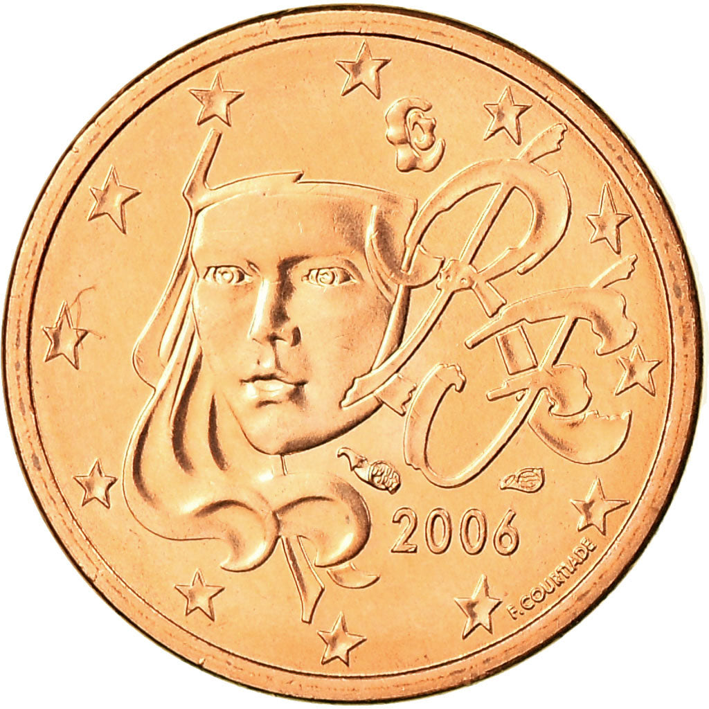 France, Euro Cent, 2006, MS(65-70), Copper Plated Steel, Gadoury:1, KM:1282