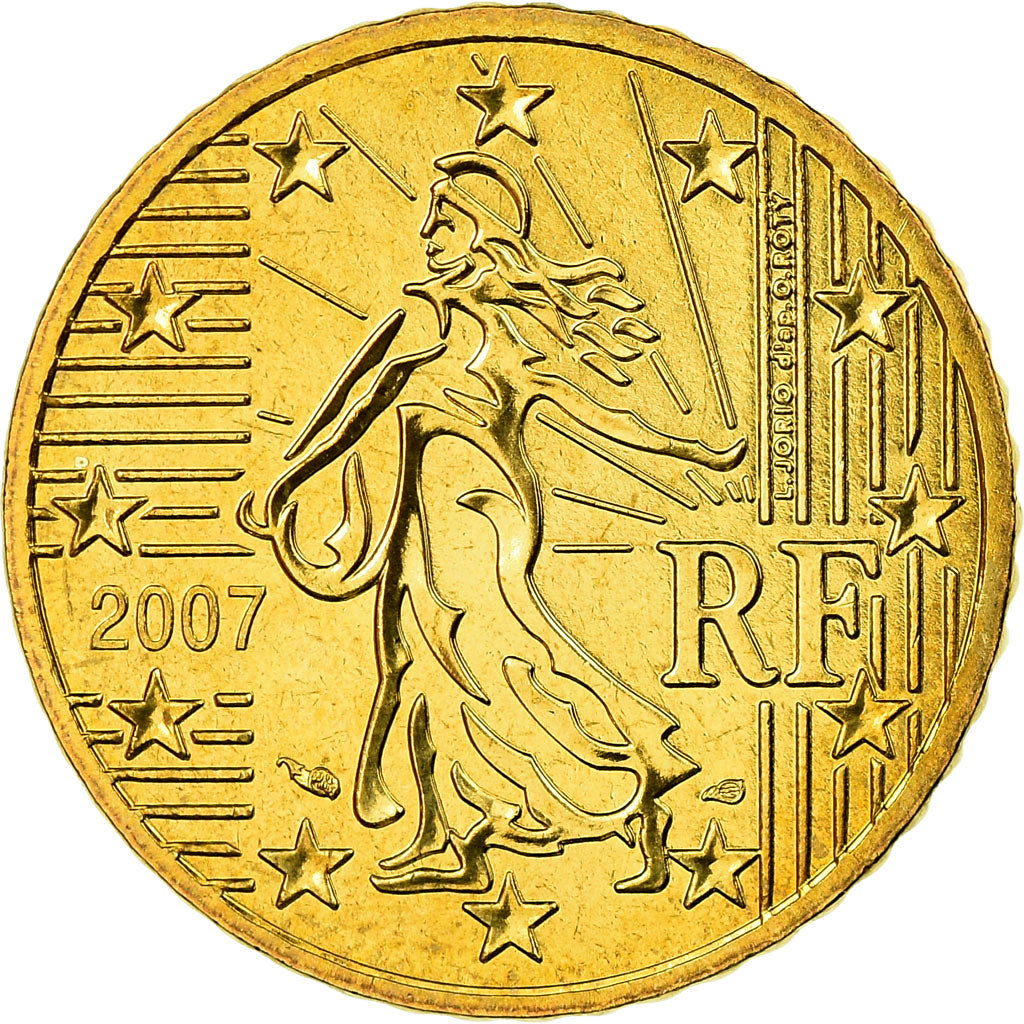 France, 50 Euro Cent, 2007, MS(65-70), Brass, Gadoury:6a., KM:1412