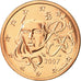 Francja, 5 Euro Cent, 2007, Paris, MS(65-70), Miedź platerowana stalą