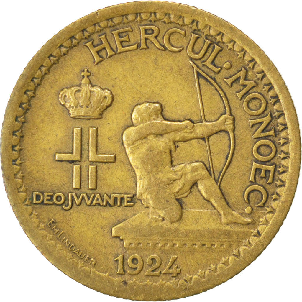 Monnaie, Monaco, Louis II, 50 Centimes, 1924, Poissy, TTB, Aluminum-Bronze