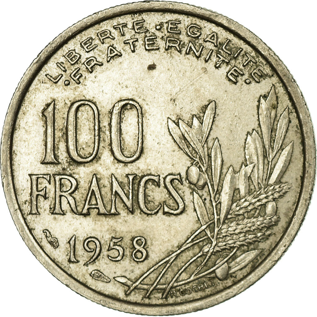 Moeda, França, Cochet, 100 Francs, 1958, VF(30-35), Cobre-níquel, KM:919.1