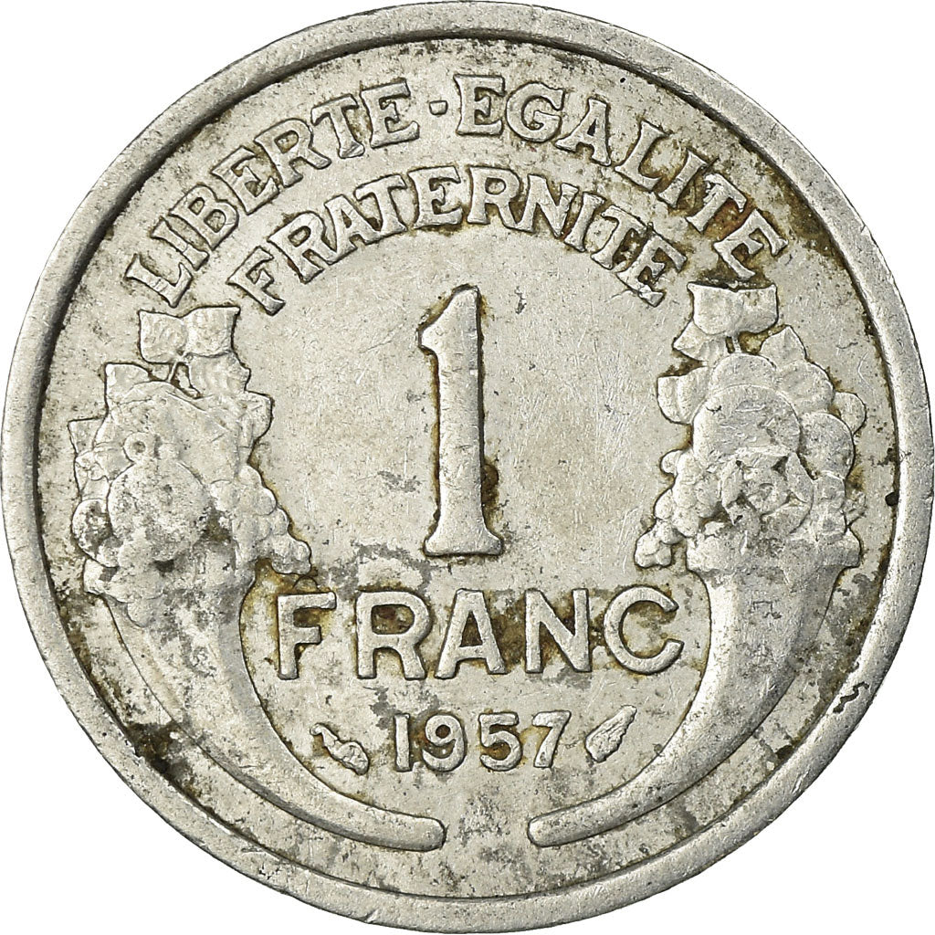 Munten, Frankrijk, Morlon, Franc, 1957, FR, Aluminium, KM:885a.1, Gadoury:473b