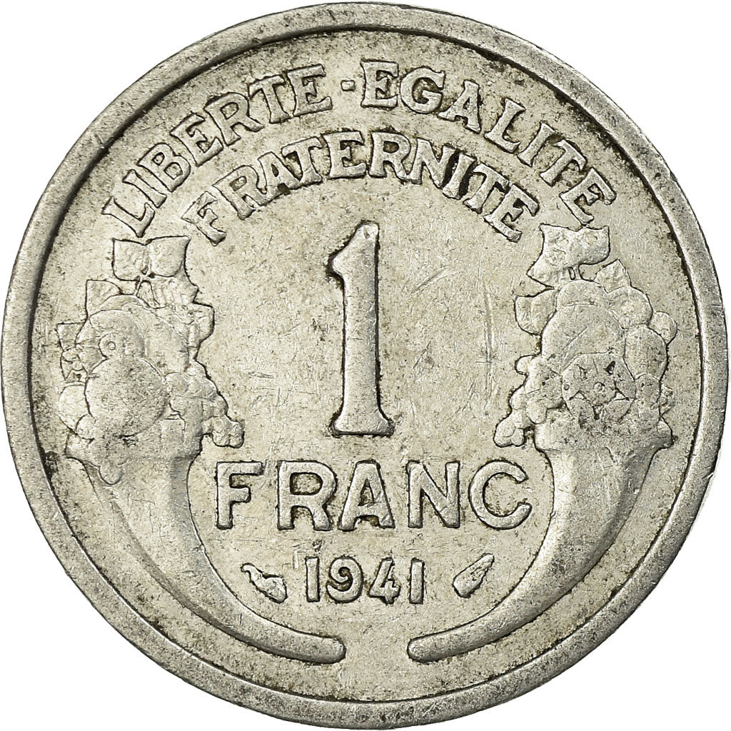 Moneta, Francja, Morlon, Franc, 1941, VF(20-25), Aluminium, KM:885a.1