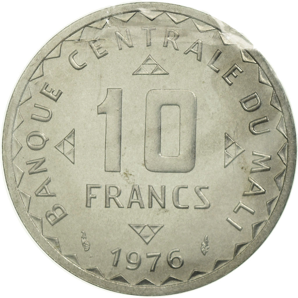 Coin, Mali, 10 Francs, 1976, Paris, ESSAI, MS(65-70), Aluminum, KM:E3