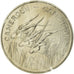 Moeda, Camarões, 100 Francs, 1975, Paris, ENSAIO, MS(65-70), Níquel, KM:E16