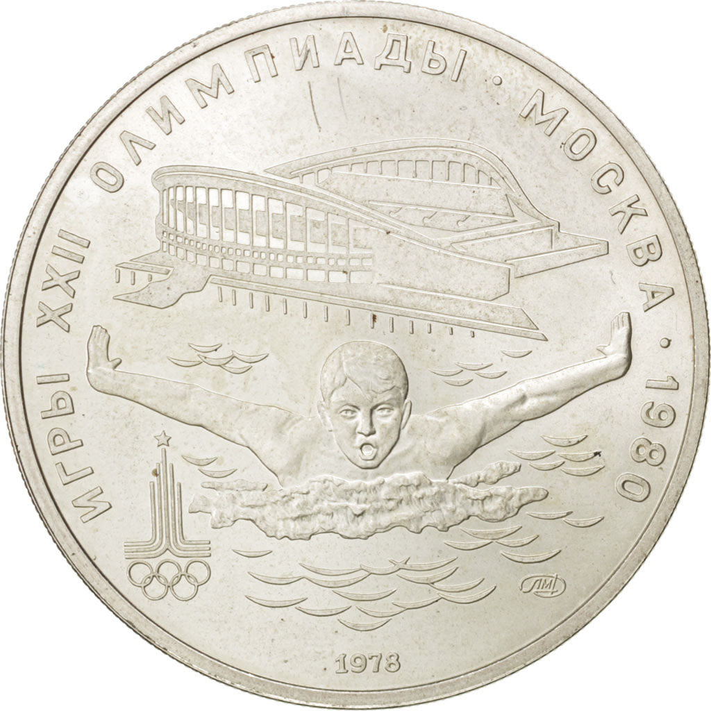 RUSSIA, 5 Roubles, 1978, KM #155, MS(63), Silver, 16.47